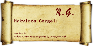 Mrkvicza Gergely névjegykártya